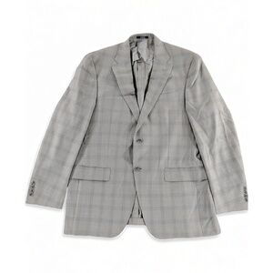 Hart Schaffner Marx 44L Mens Plaid Sport Coat Blazer Jacket Tailored Vtg